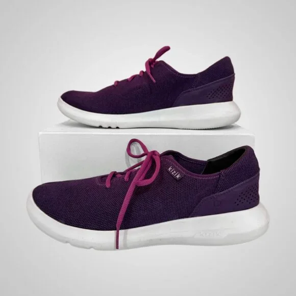 Kizik Madrid Eco Knit Purple Sneakers w/Pink Laces size 10 Women / 8.5 Men RARE - Picture 2 of 9